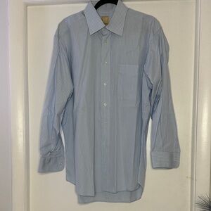Ike Behar Men's Blue Pinstripe Dress Shirt